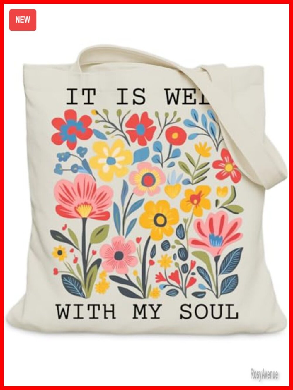 Canvas Tote Bag with Inner Pocket Church Bible Study Religious Gift